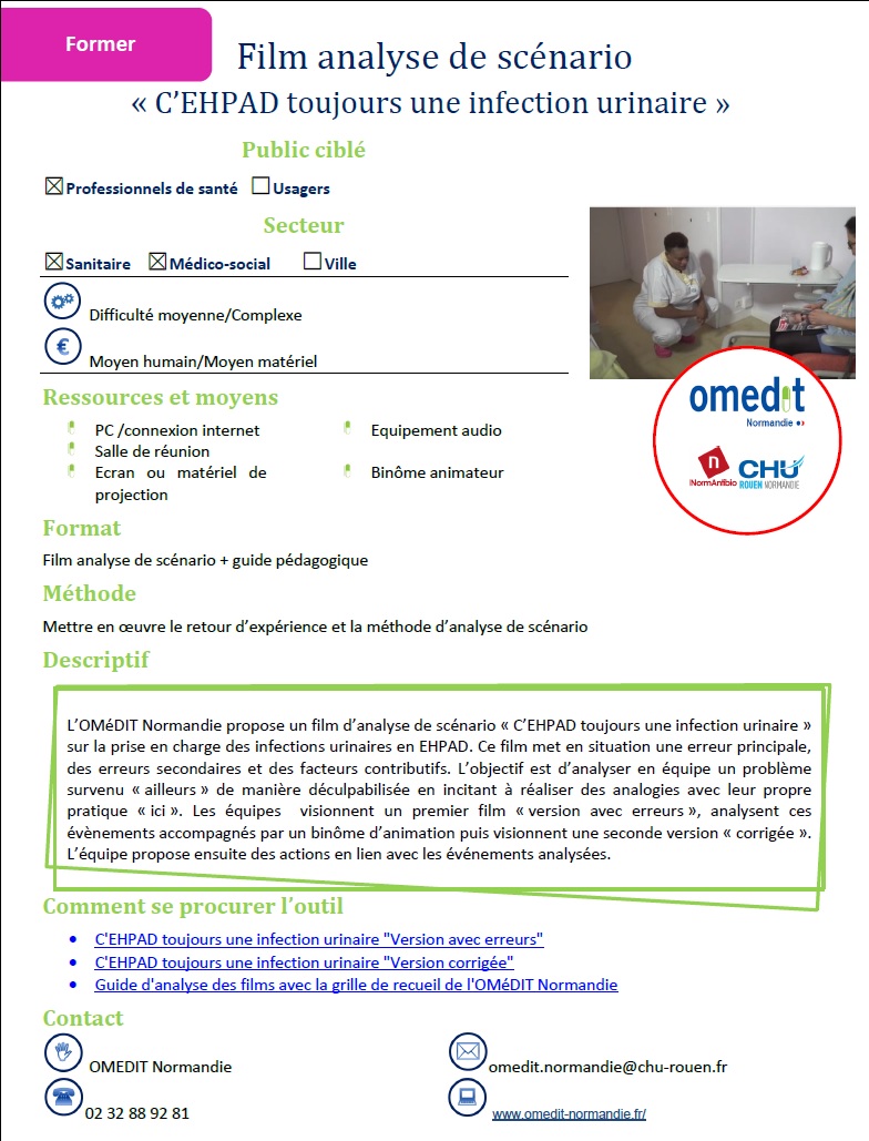 "C'EHPAD toujours une infection urinaire"  - Film analyse de scénario